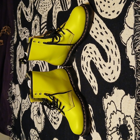 Dr. Martens Sulphur Yellow Combat Boots - Picture 9 of 12